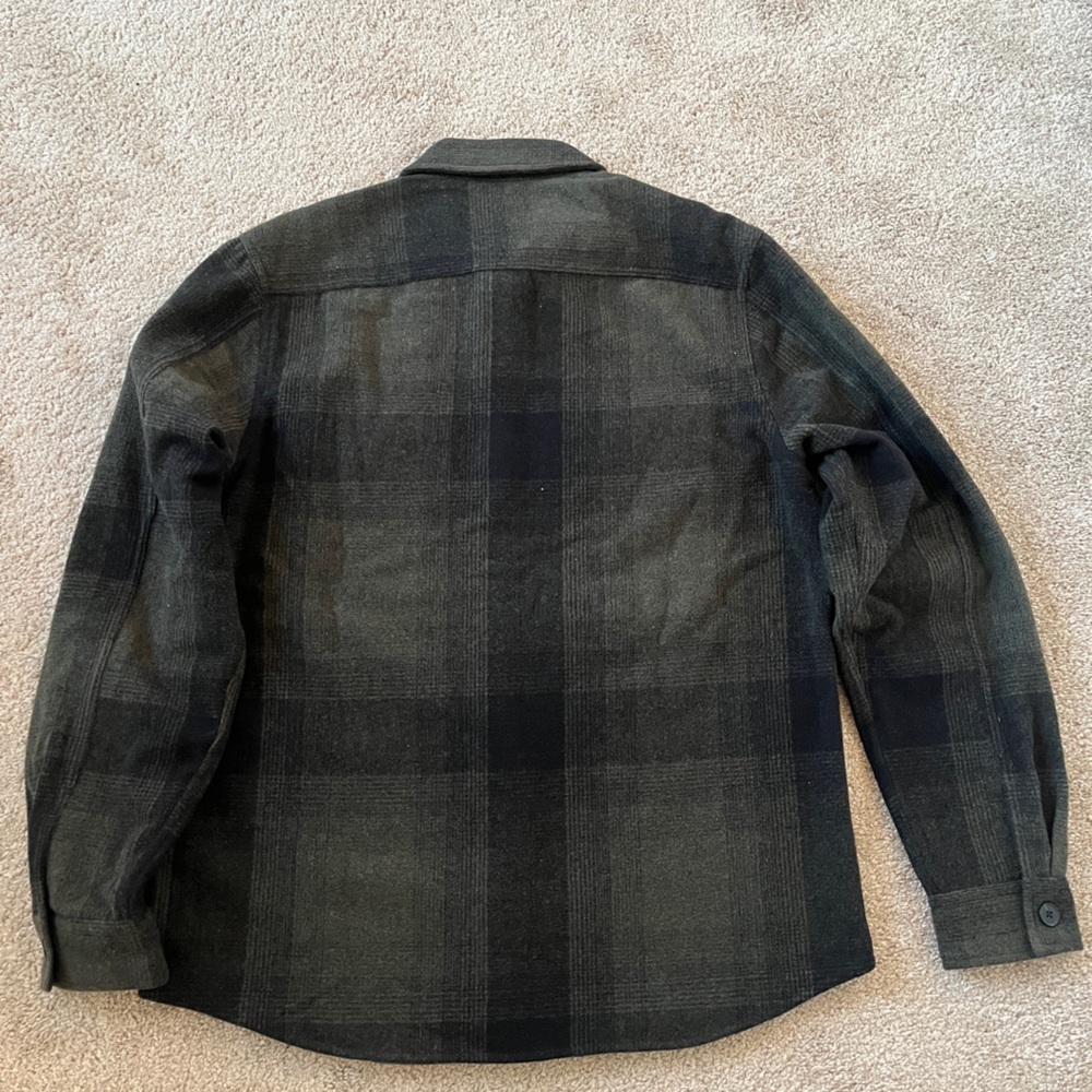 Express Men's Black and Green Plaid Shirt Jacket - Picture 2 of 6